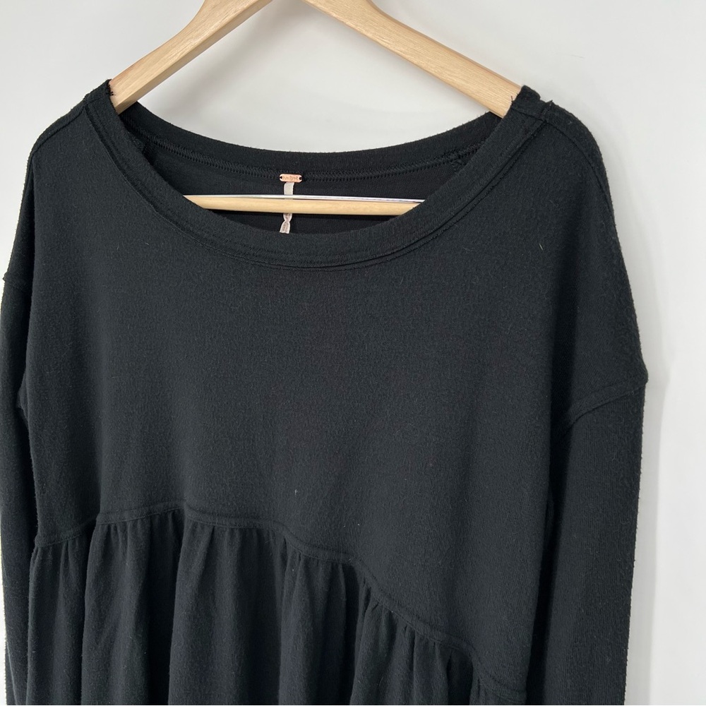 Free People Black Forever Your Girl Babydoll oversized Tee - Picture 4 of 9